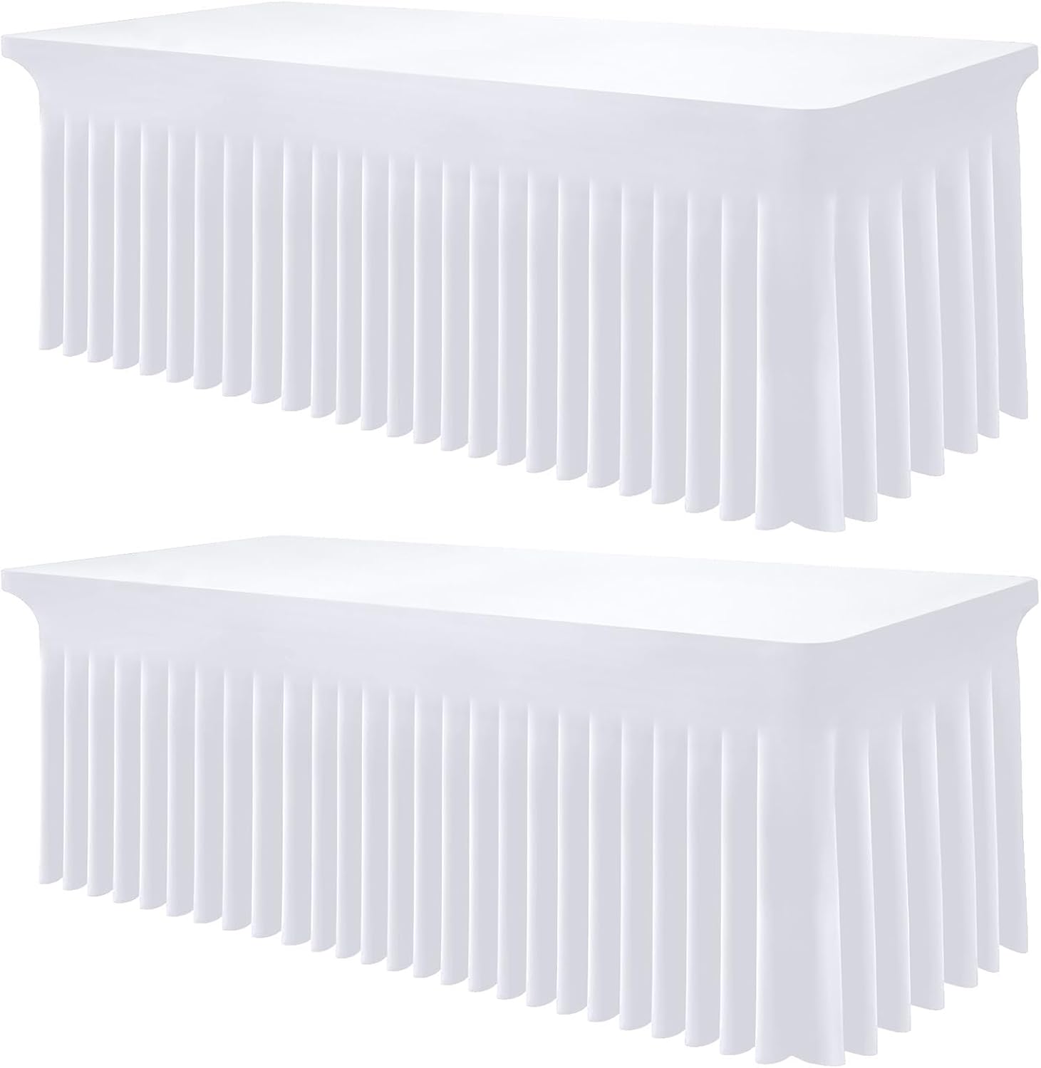 Smiry Spandex Tablecloth 2 Pack for 6FT Rectangle Tables