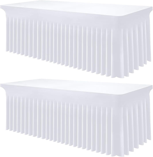Smiry Spandex Tablecloth 2 Pack for 6FT Rectangle Tables