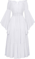 Scarlet Darkness Renaissance Costume Women Off Shoulder Maxi Dress