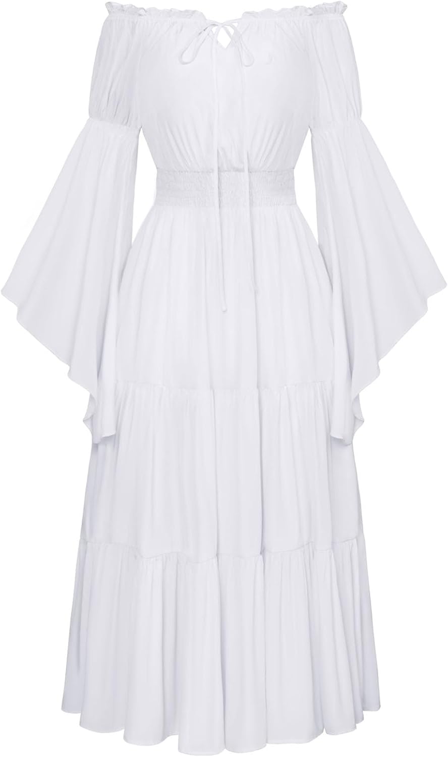 Scarlet Darkness Renaissance Costume Off Shoulder Maxi Dress