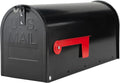 Black Metal Mailboxes for Outside Post Mount - Heavy Duty Medium Box