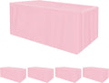 Fitted Tablecloths for 6 Foot Rectangle Table - 4 Pack Pink