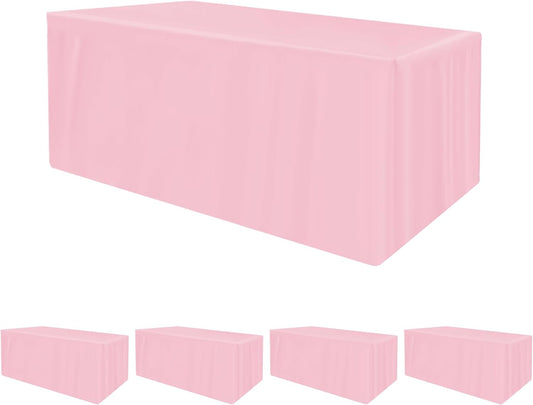 Fitted Tablecloths for 6 Foot Rectangle Table - 4 Pcs Set
