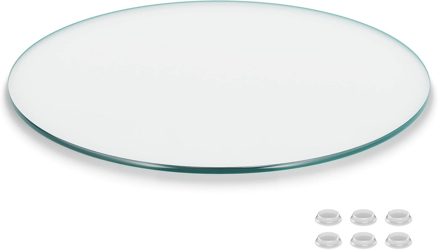 24 Inch Round Glass Table Top - Clear Tempered Glass Protector