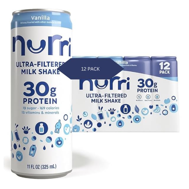 Nurri' Protein Vanilla Shake - 30g Protein, Low Sugar, 12-Pack
