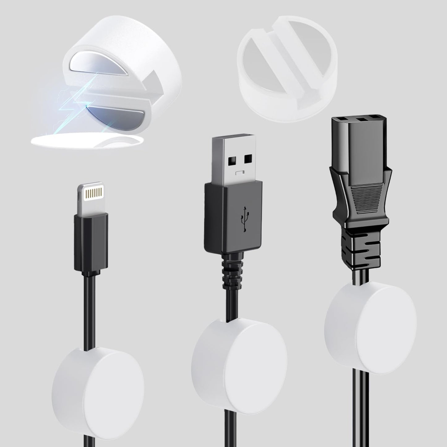 5-Pack Magnetic Cable Organizers - Wire Management Solution