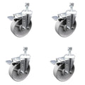 Semi Steel Cast Iron Swivel Threaded Stem Caster Set of 4
