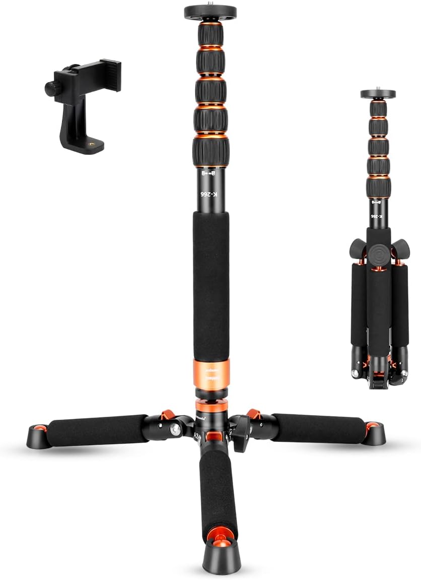 Koolehaoda Camera Aluminum Monopod with Tripod Base for Stability