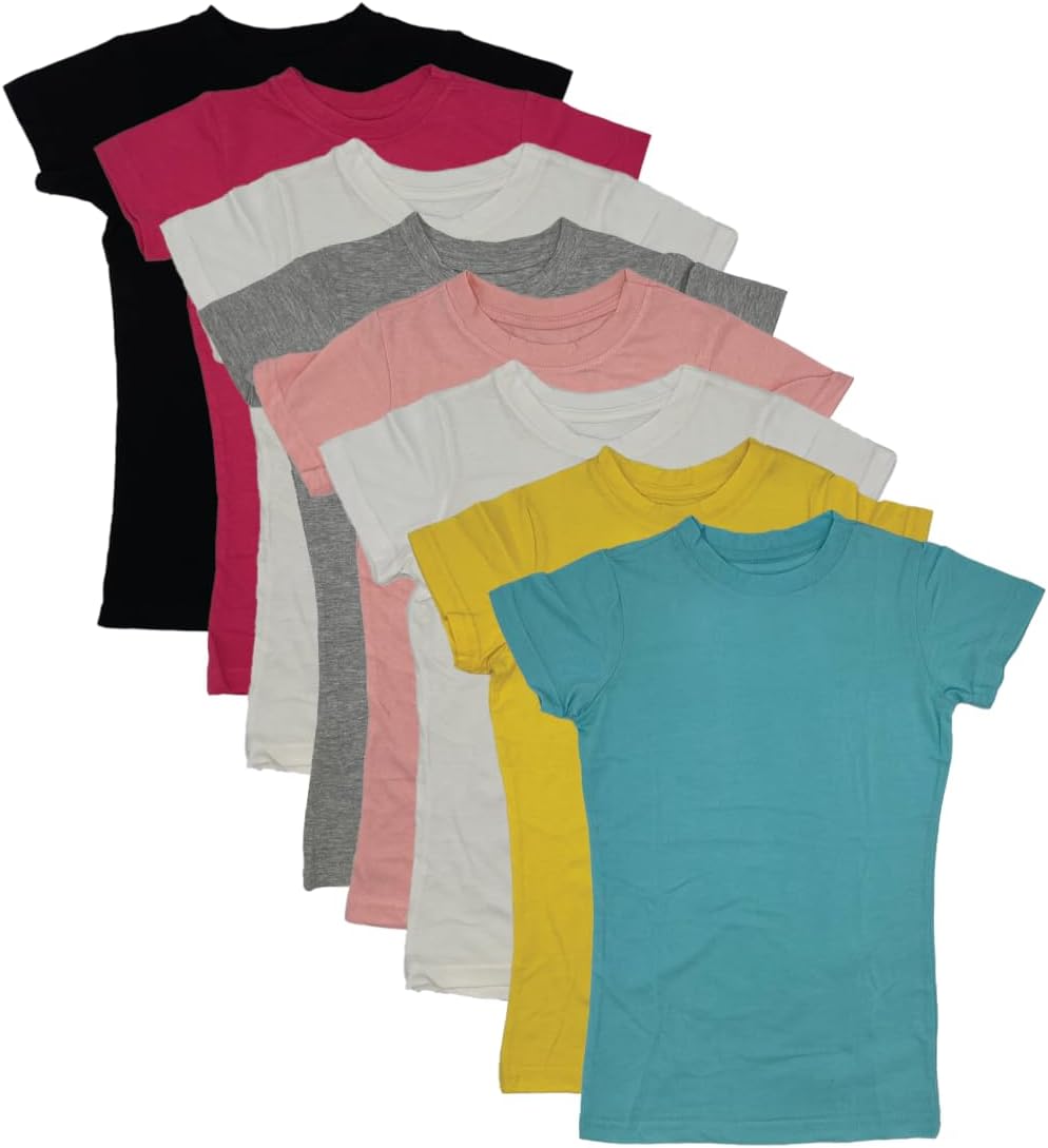 Super Soft Polycotton Short Sleeve Crew Neck T Shirts for Girls