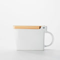 Premium Salt Box with Hinoki Lid - White 16 oz Salt Cellar