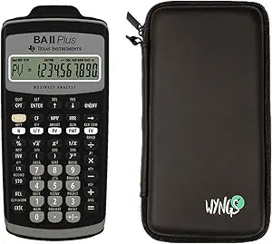 TI BA II Plus Financial Calculator with Protective Case Black