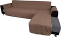 L Shape Sofa Slipcover Large Brown - Quilted Sectional Protector