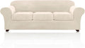 Velvet XL Couch Cover for Oversized Sofa 4 Piece - Ivory