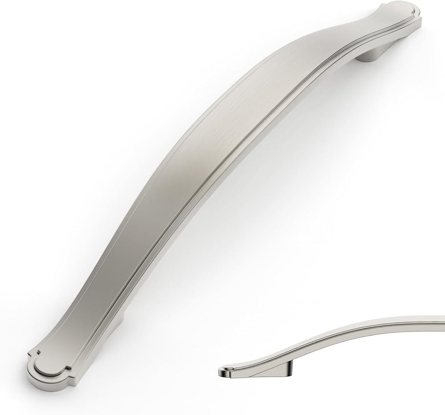 Amerdeco 10 Pack Brushed Satin Nickel Cabinet Pulls for Kitchen