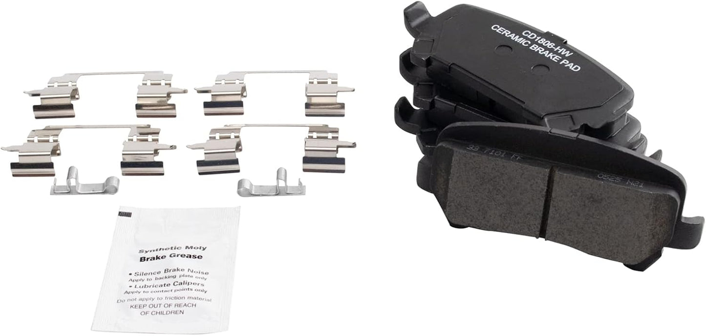 TRQ Rear Brake Pads Ceramic for 2015-2020 Chevrolet Colorado