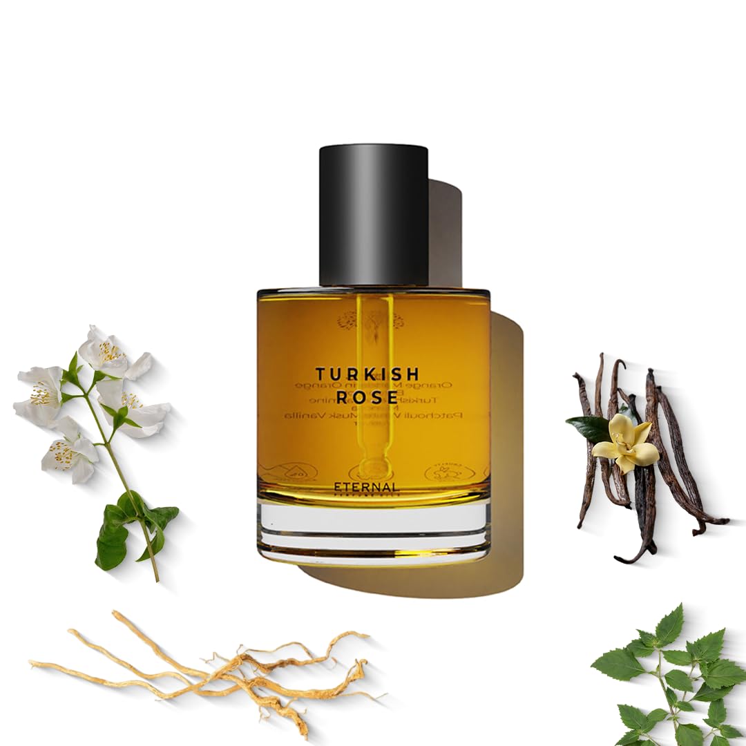 Turkish Rose Perfume Oil - Long Lasting Unisex Fragrance 50ml