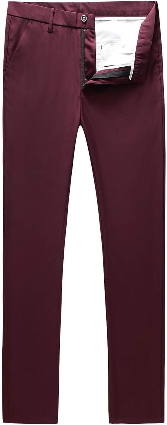 MOGU Mens Slim Fit Front Flat Casual Pants for Every Occasion