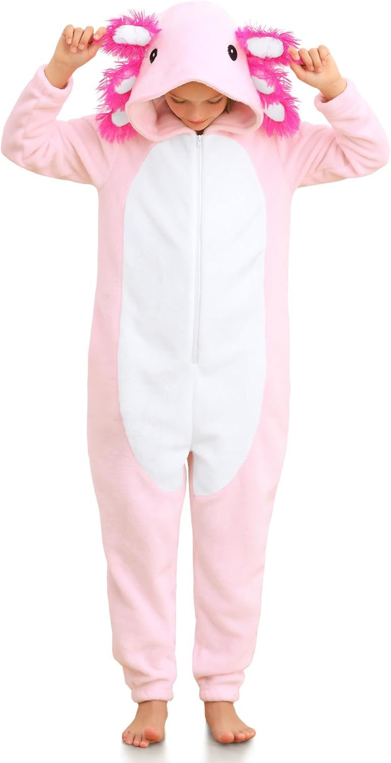 Unisex Kids Halloween Animal Costume Cute Hooded Zipper Onesie