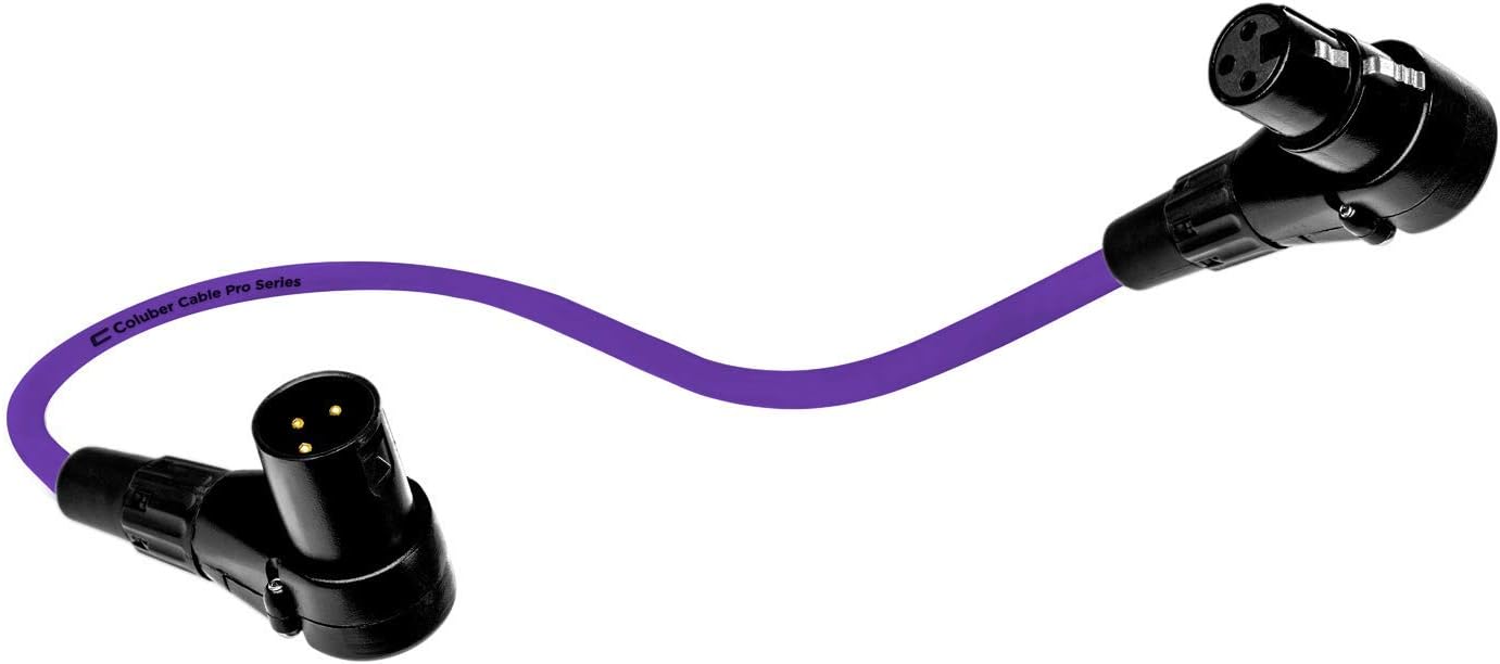 Balanced XLR Cable Right Angle Male to Female - 200 Feet Purple