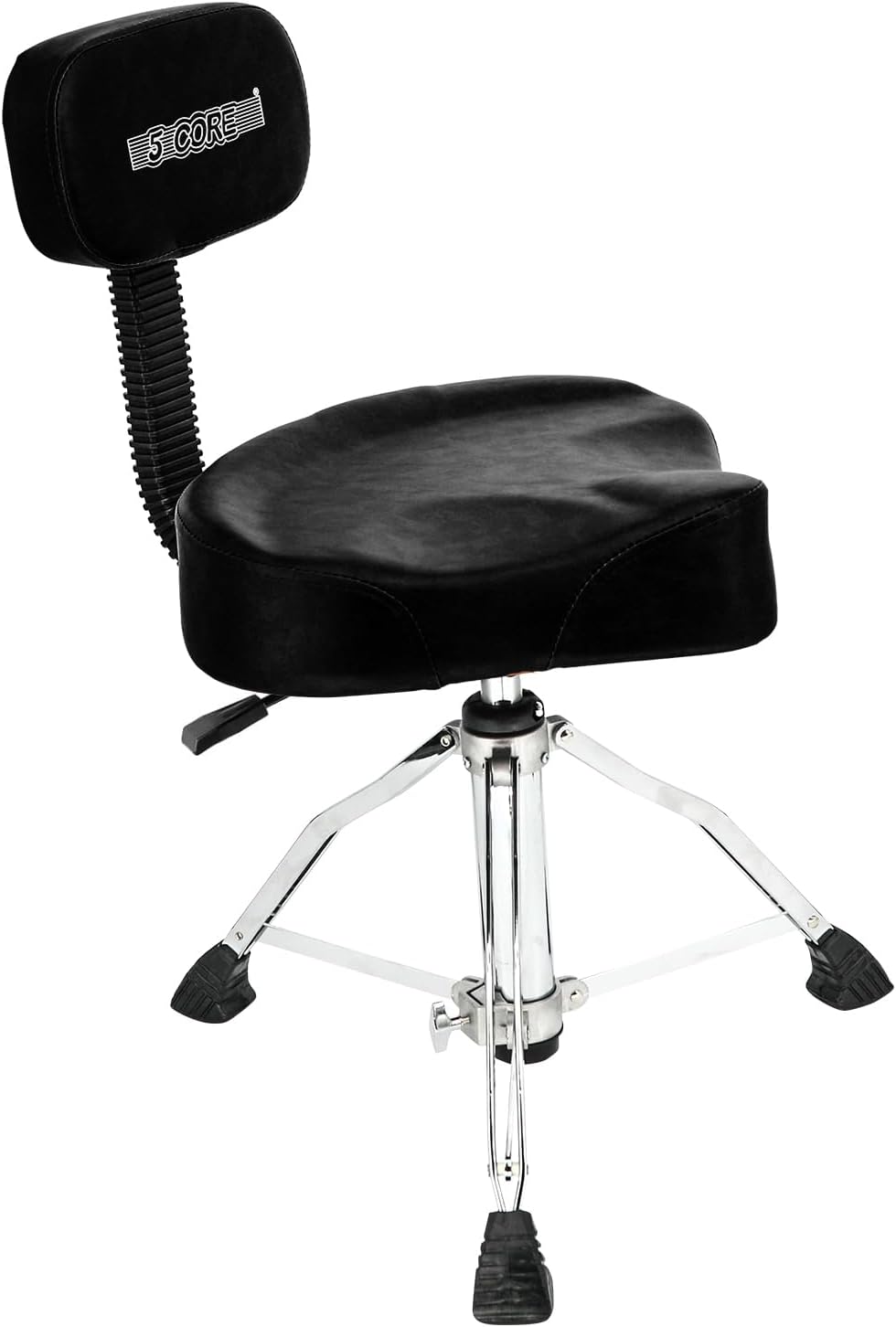 5 CORE Drum Throne with Backrest - Comfortable Adjustable Seat