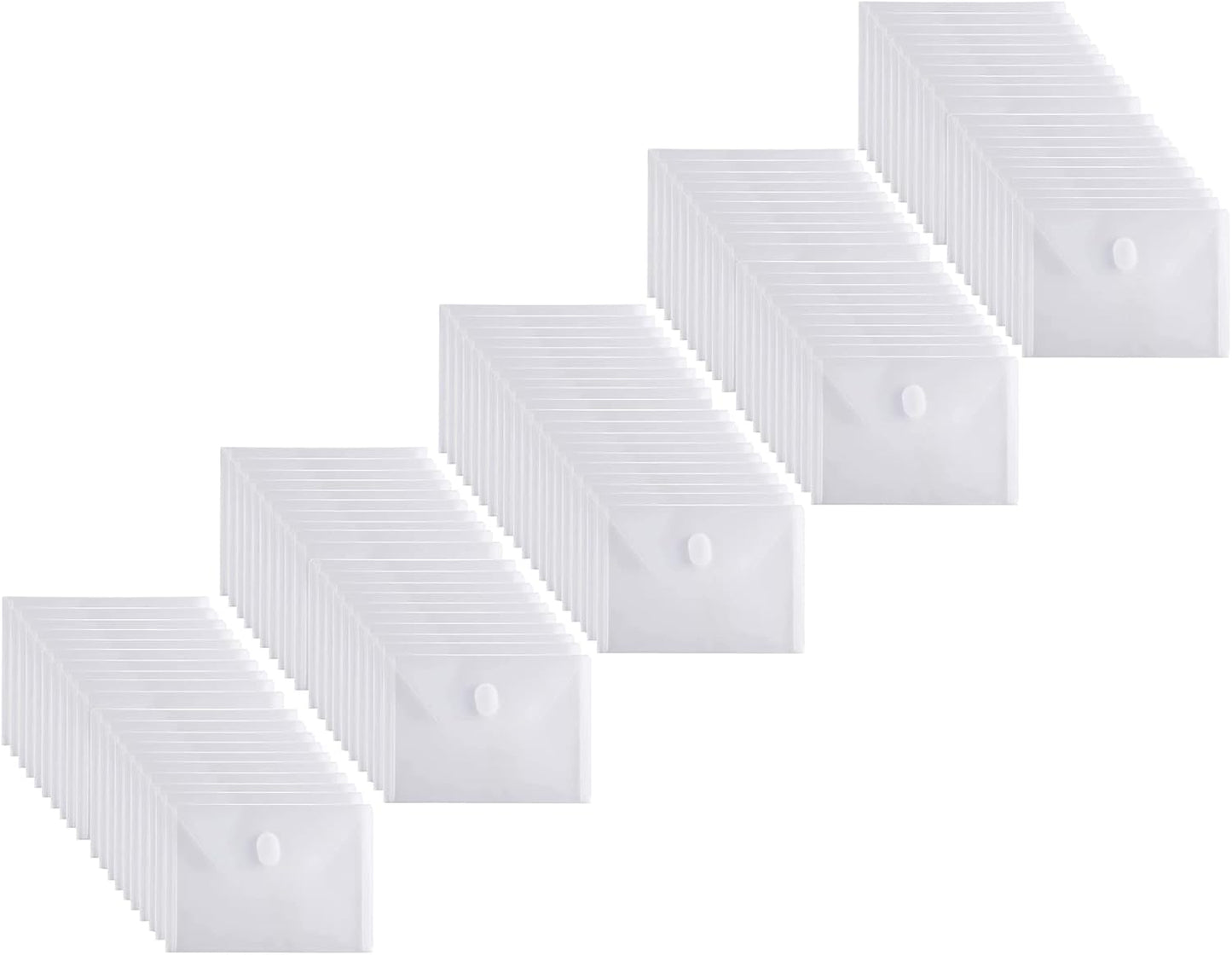 5x7 Small Plastic Envelopes for Receipt Storage - 100 Pack