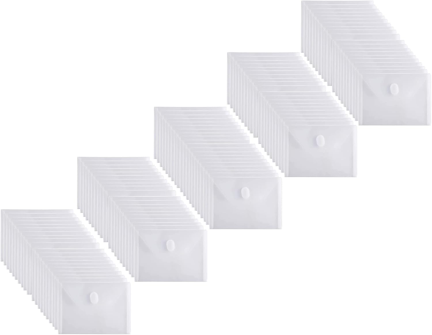 5x7 Small Plastic Envelopes for Receipt Storage - 100 Pack