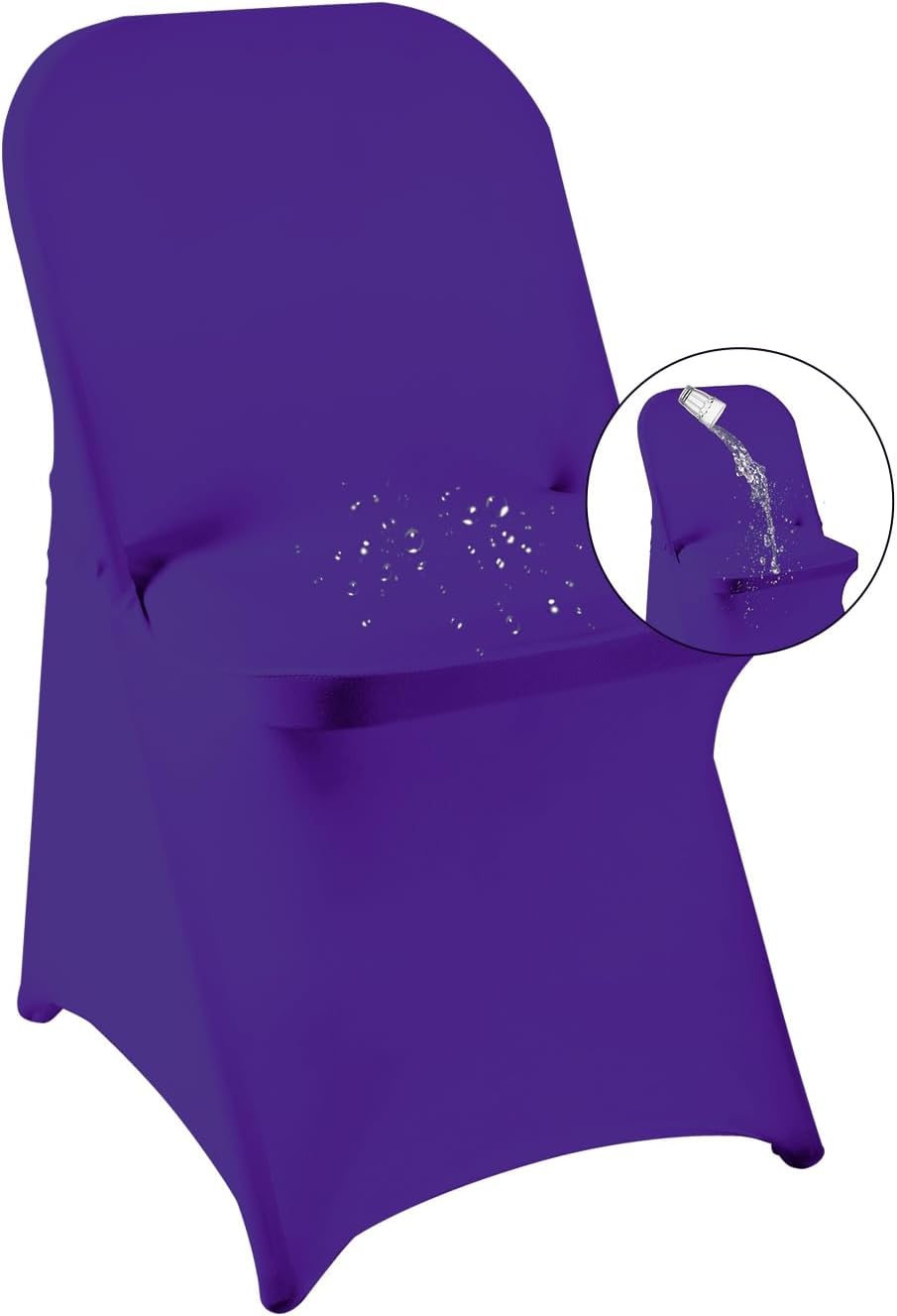 Purple Spandex Folding Waterproof Chair Cover for Events