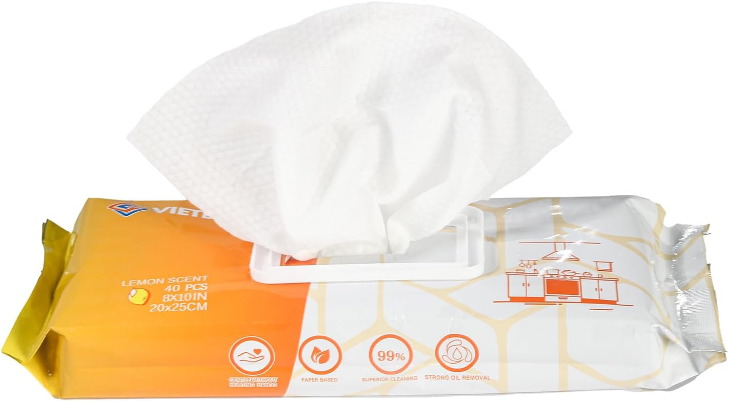VIETDAI Kitchen Cleaning Wipes - Extra Thick 40ct