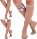Sheer Compression Stockings 15-20mmHg Closed Toe - Nude X-Large
