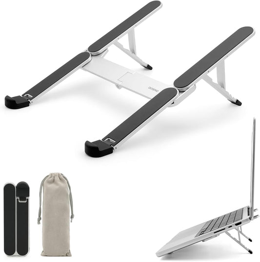 Adjustable Aluminum Laptop Stand - Ergonomic, Portable, Heat Dissipation