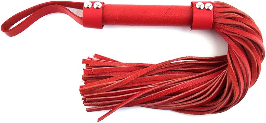 Rouge Luxury Bondage Leather H-Style Flogger in Red