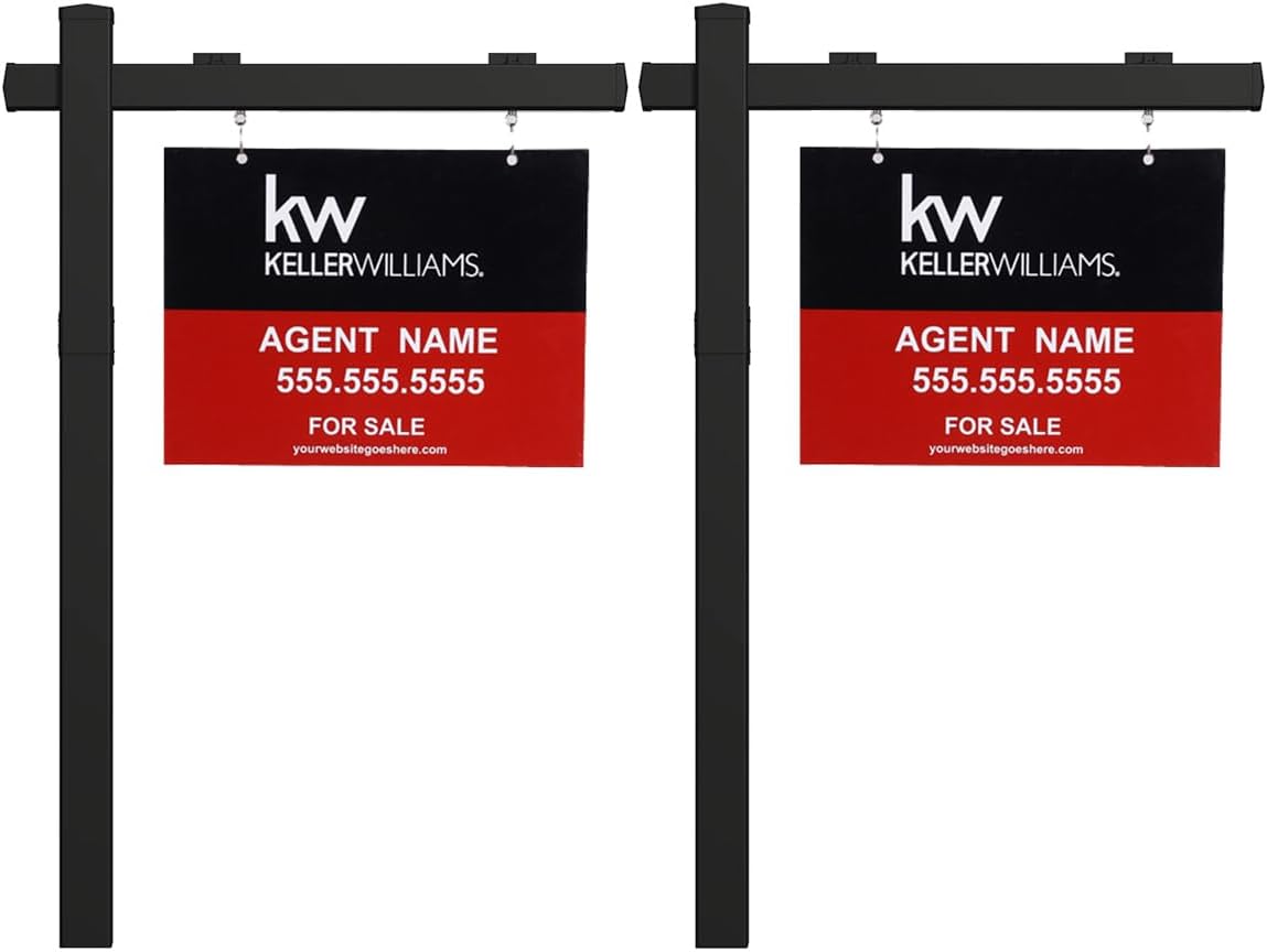 Vinyl PVC Black Real Estate Sign Post for Open House Displays