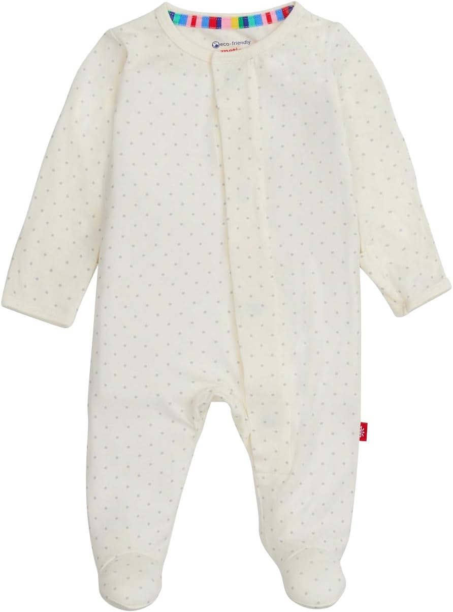 Magnetic Me Girls Modal Baby Footie Pajamas for Easy Dressing