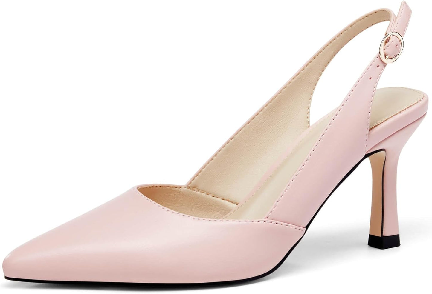Rilista Women's Slingback Kitten Heels for Wedding and Parties