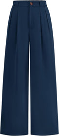 Wide Leg Dress Pants for Women High Waisted Palazzo - Flowy
