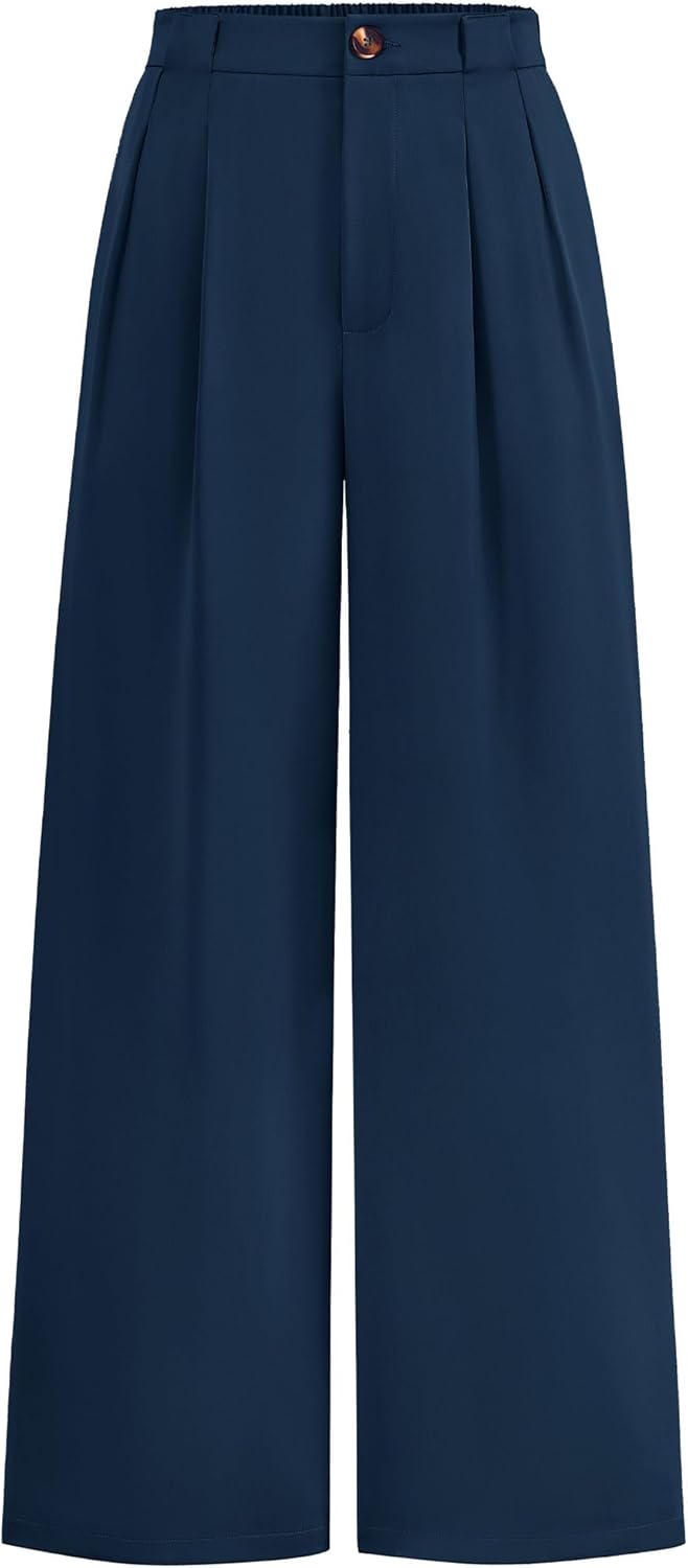 KIRUNDO Wide Leg Dress Pants for Women High Waisted Trousers