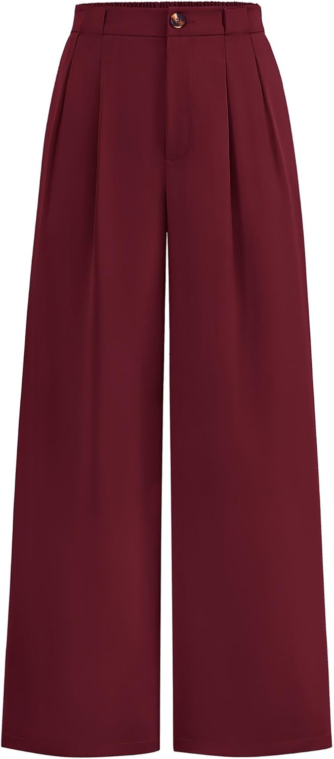 KIRUNDO Wide Leg Dress Pants for Women - Stylish Office Trousers