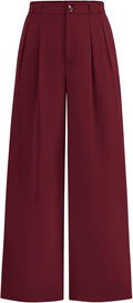 KIRUNDO Women's Chic Wide Leg Trousers for Office Fashion