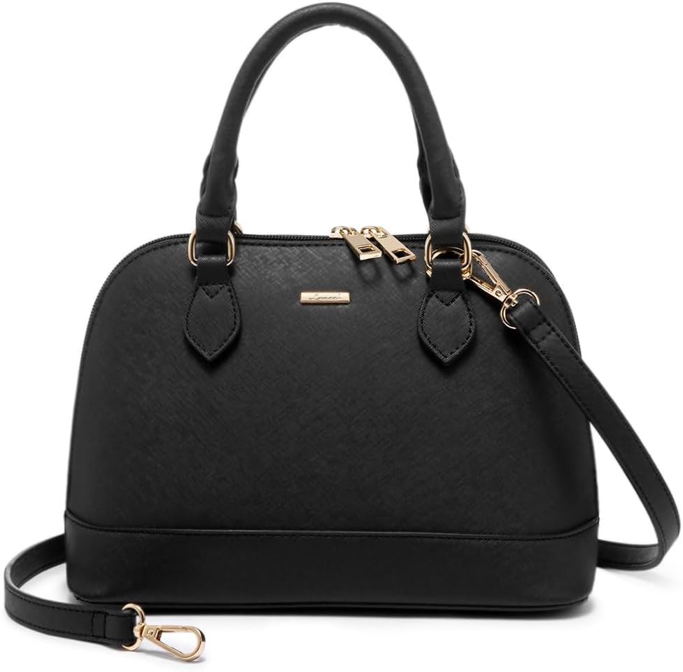LOVEVOOK Purse for Women: Classic Double Zip Satchel Bag