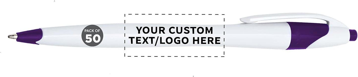 Custom Slim Curvy Ballpoint Pens Set of 50 for Promotions