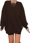 Women's Oversized Long Sleeve Sweatshirts Pure Color Crew Neck