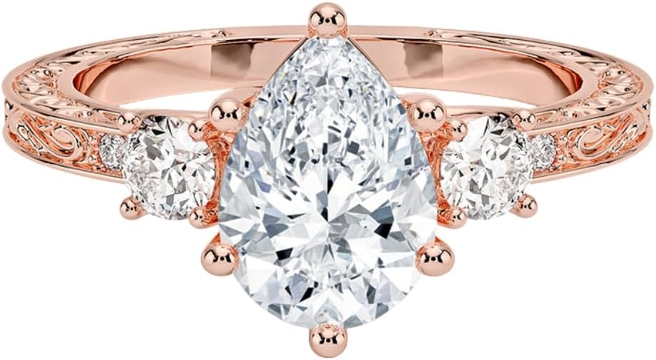 Stunning 1-3 CT Moissanite Engagement Ring in Solid Gold