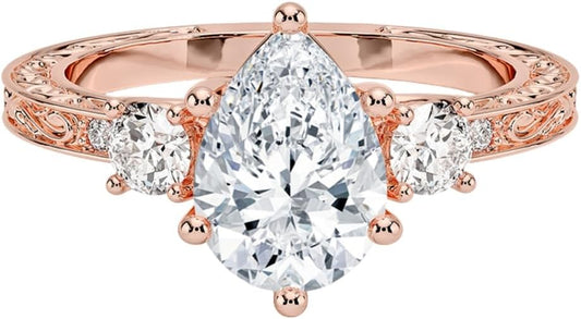Stunning 1-3 CT Moissanite Engagement Ring in Solid Gold