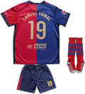 LeenBD Barcelona #19 Yamal Kids Soccer Jersey Set for Youth