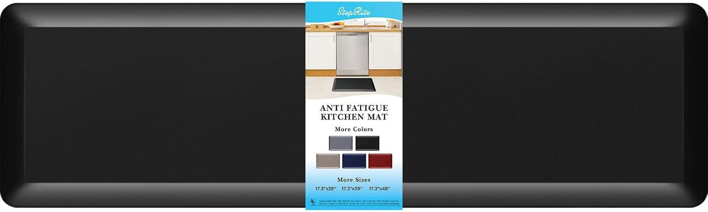StepRite Anti Fatigue Kitchen Mat - Thick & Non-Slip - 17'' x 60'' Black