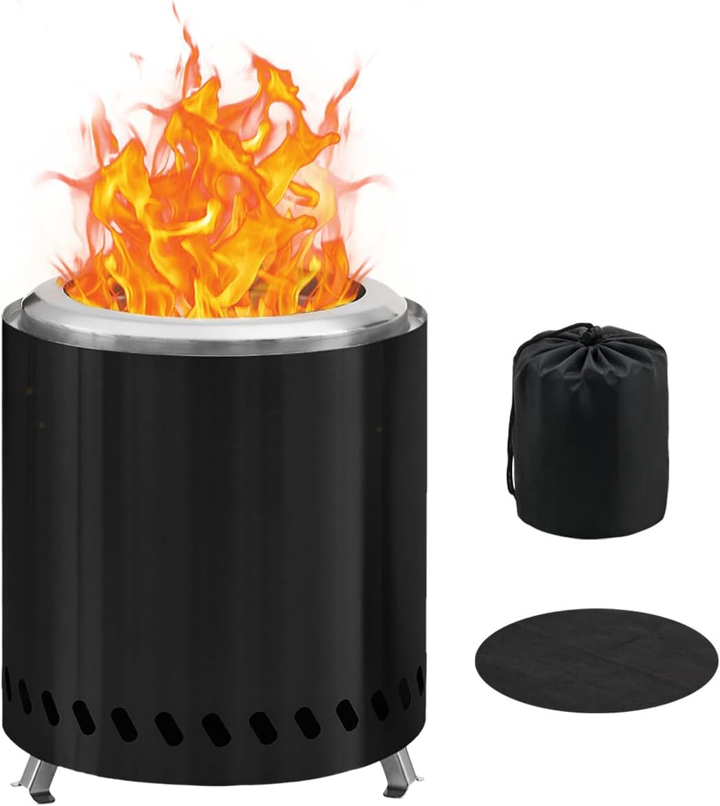 Portable Smokeless Fire Pit for Outdoor Gatherings and Camping
