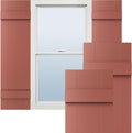 Lifetime Vinyl Board-n-Batten Shutters 14in x 43in Pair - Burgundy Red