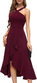 Halter Cocktail Maxi Dress Ruffled Hi-Lo - Elegant 2025 Evening you