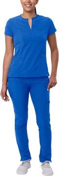 Adar Addition Go-Higher Scrub Set for Women - Notched (Style TK57)