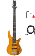 5 String Electric Bass Guitar Yellow - Full Size Rosewood Fretboard